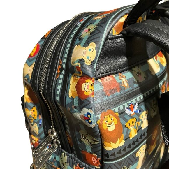 Disney Loungefly Backpack Black Lion King Chibi Mufasa‎ Simba Tribal Safari READ main image 9